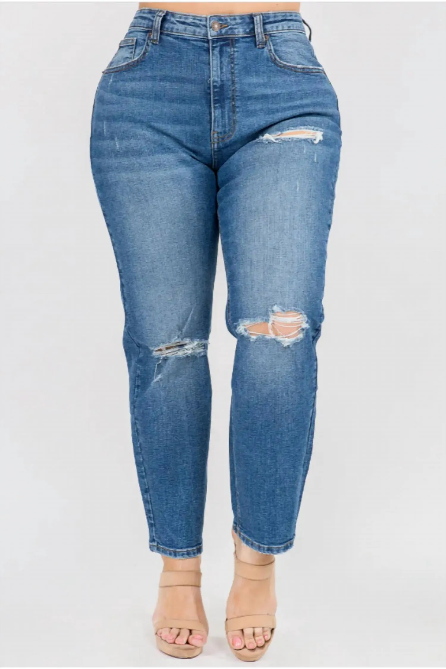 American Bazi - High Waist Distressed Jeans - Plus