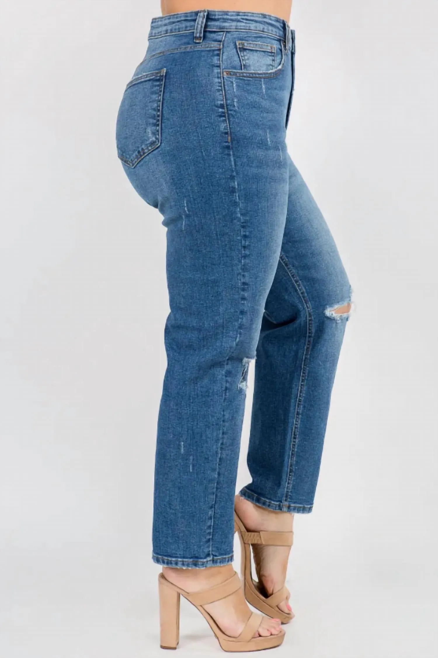 American Bazi - High Waist Distressed Jeans - Plus