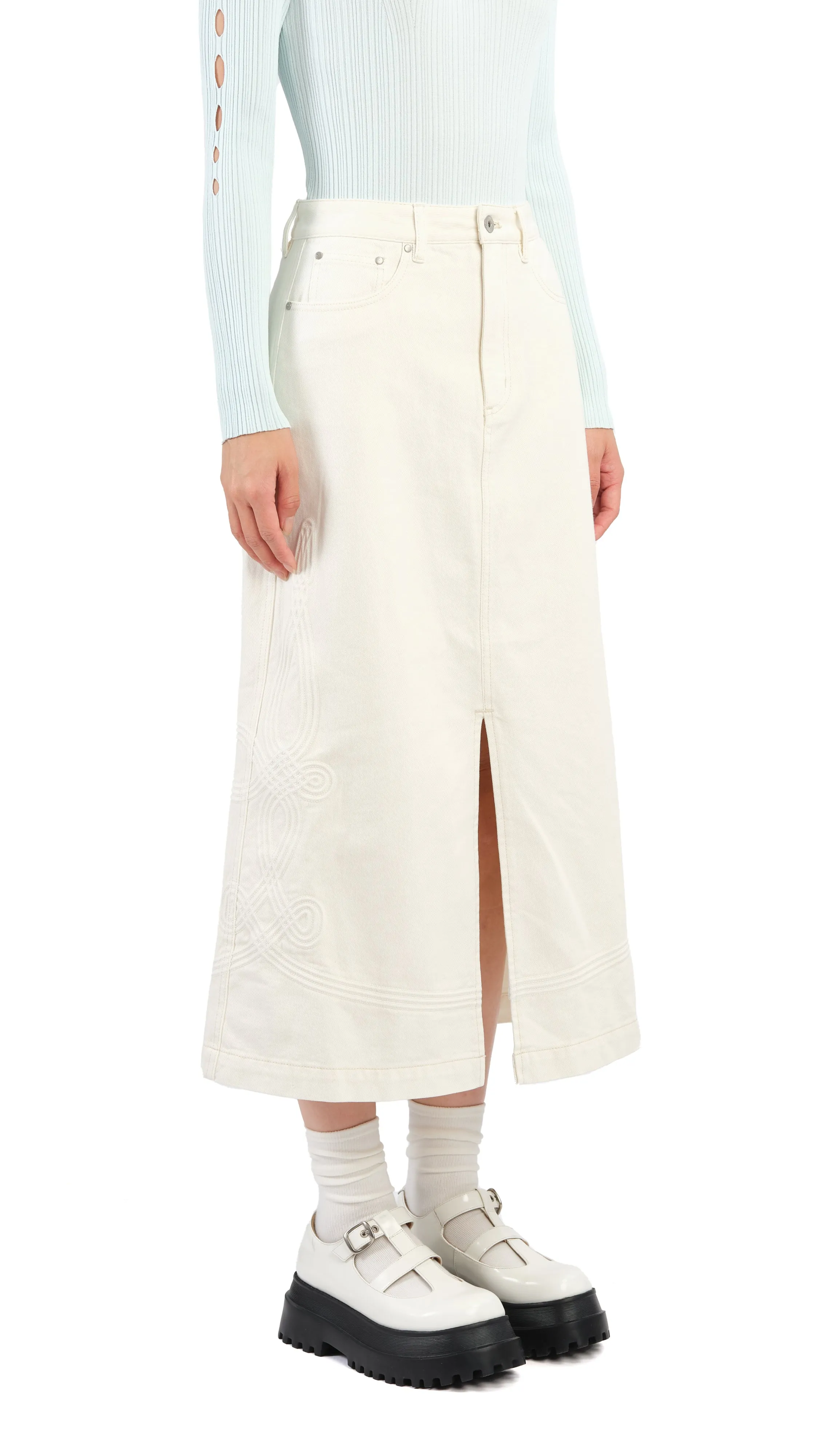 Corded Braiding Pencil Skirt