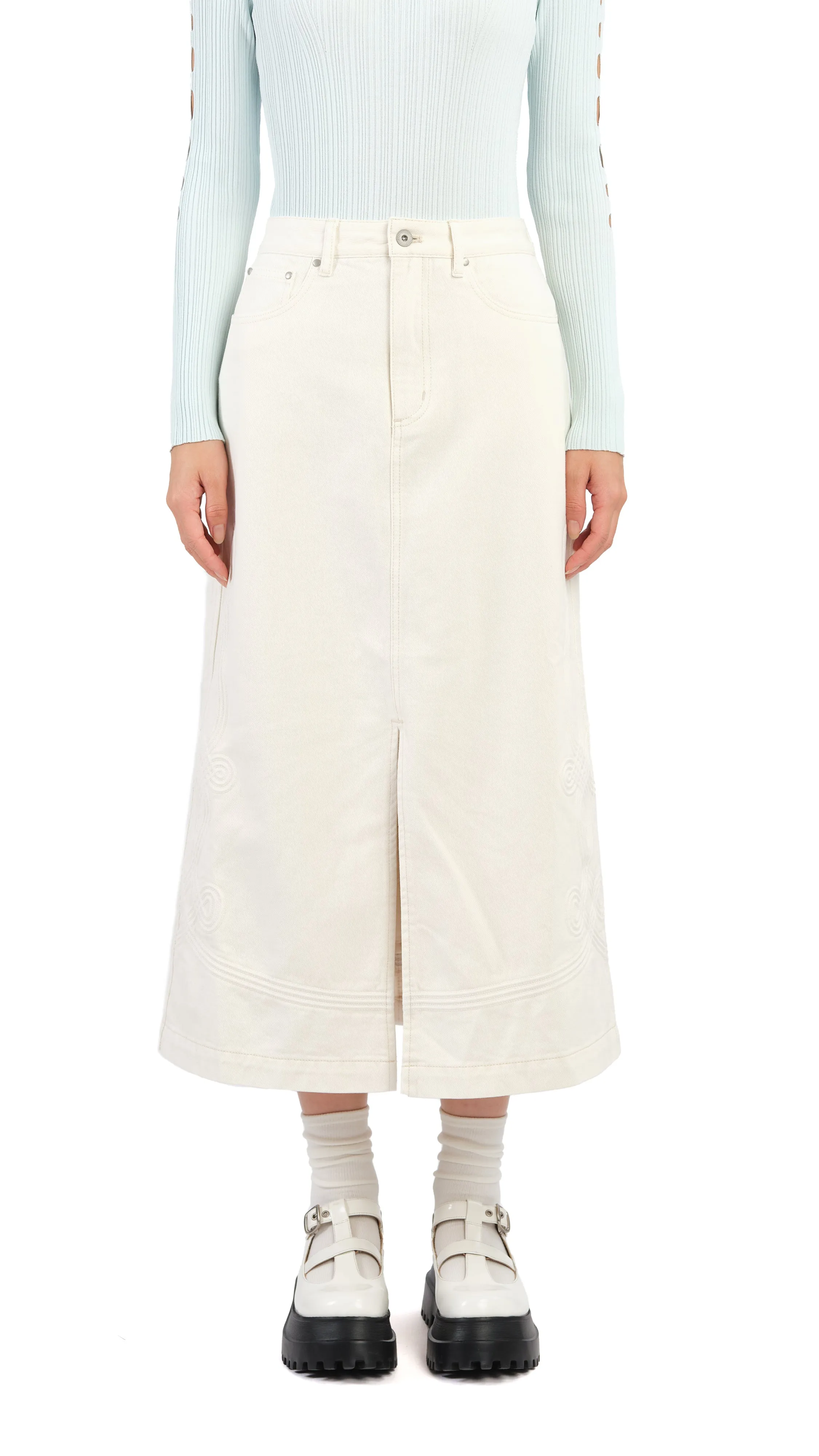 Corded Braiding Pencil Skirt