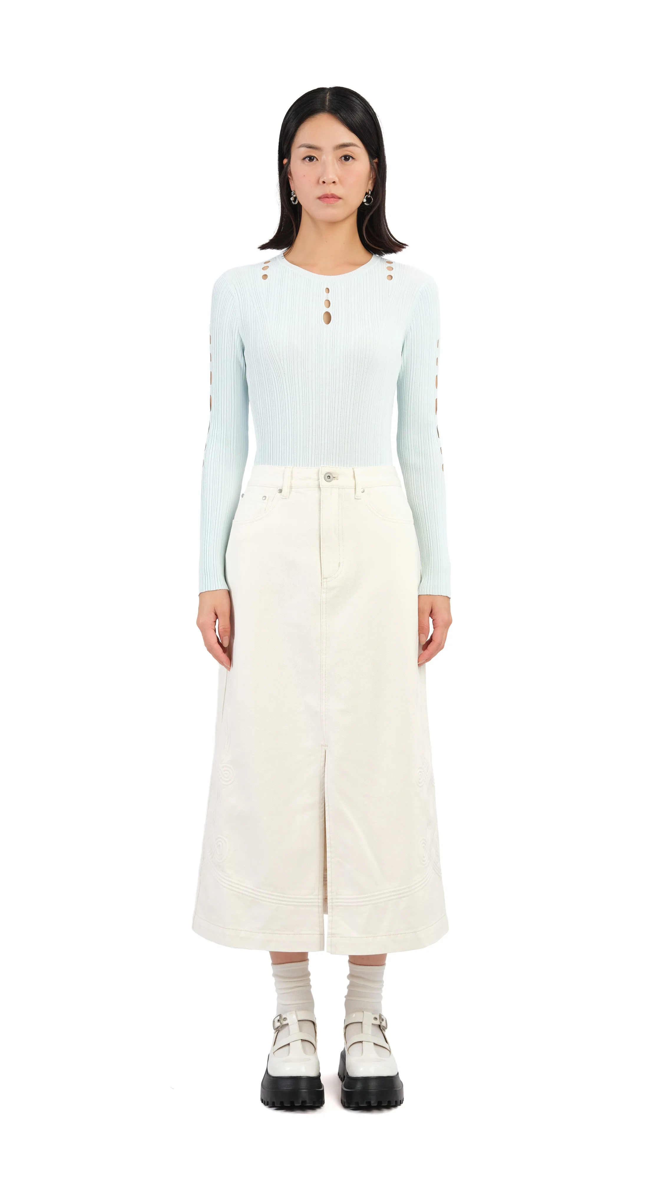 Corded Braiding Pencil Skirt