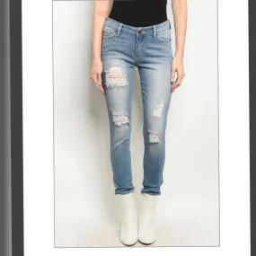 DENIM BLUE distressed jeans 