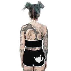 Devil Kitten Heart Black Dolphin Hot Shorts