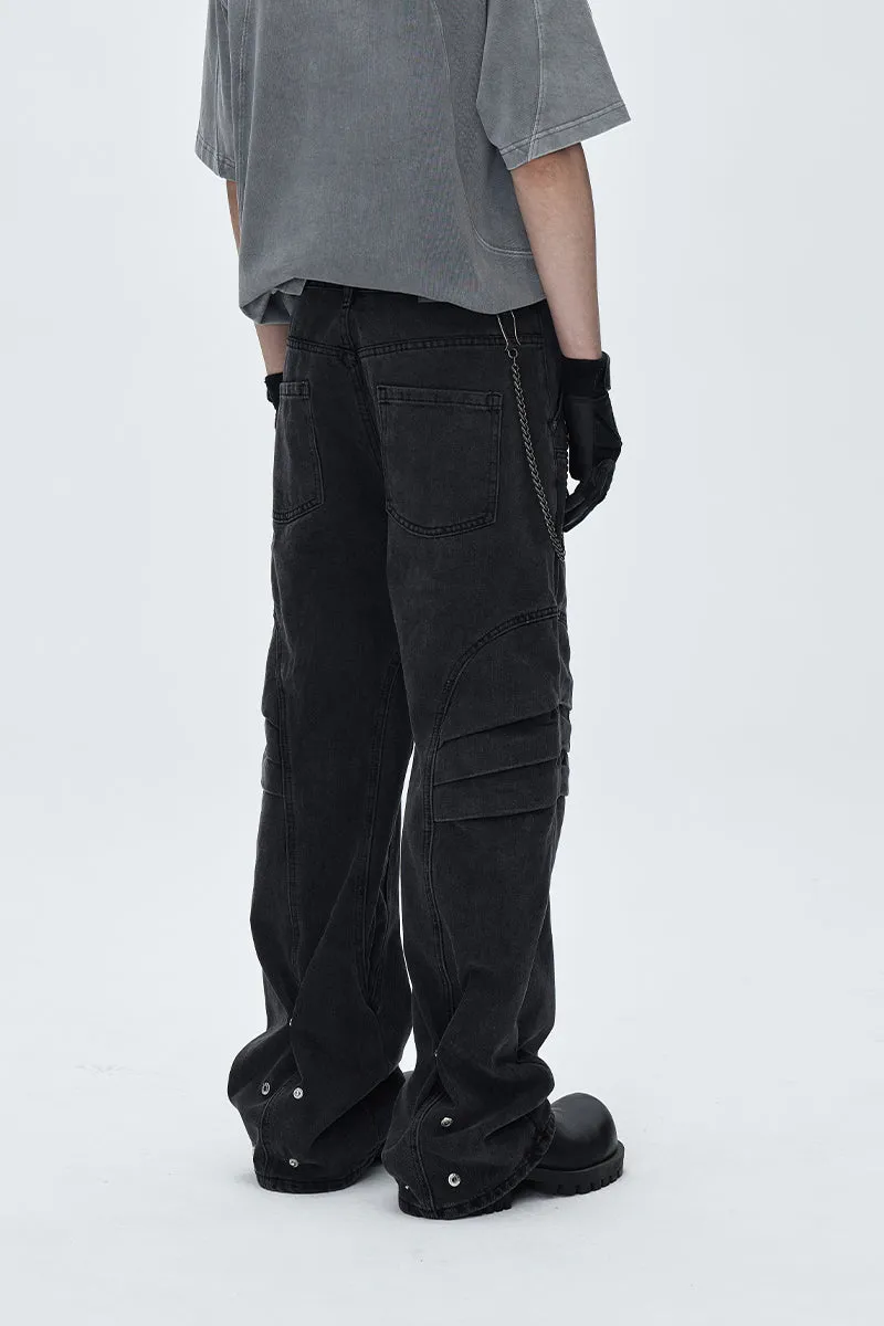 Dragon Scale Wide-leg Jeans