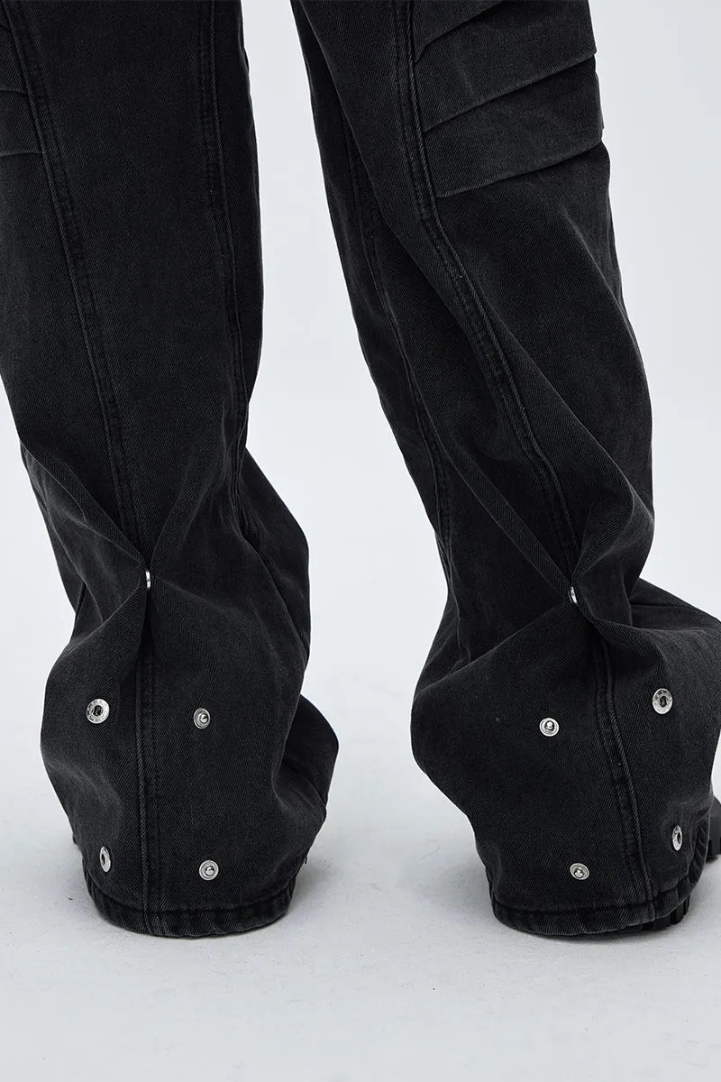 Dragon Scale Wide-leg Jeans