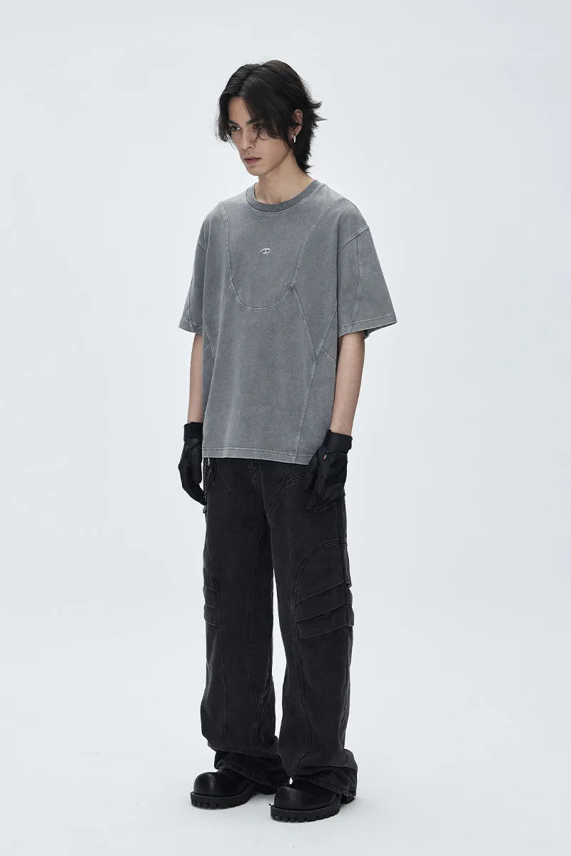 Dragon Scale Wide-leg Jeans