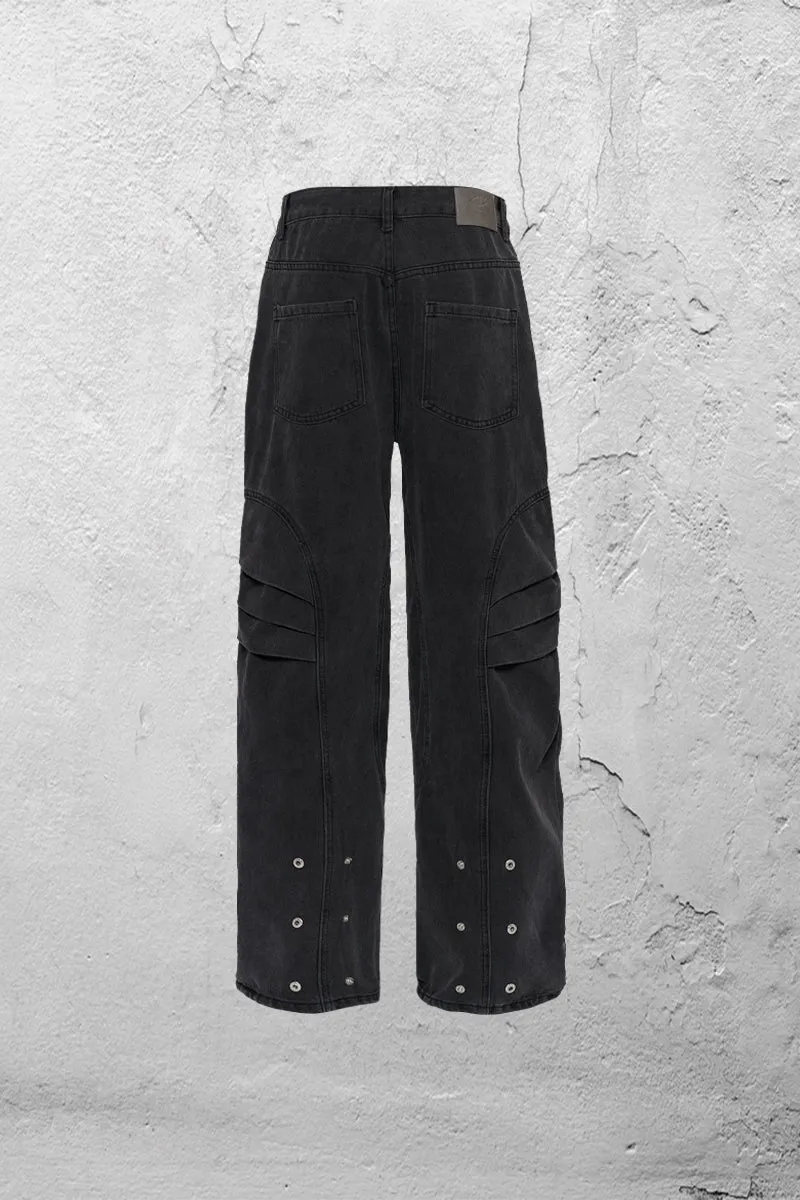 Dragon Scale Wide-leg Jeans
