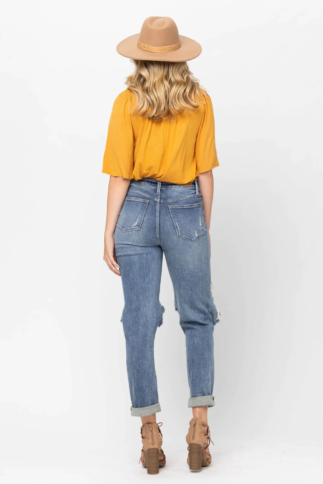 Judy Blue Kortney Straight Leg Jeans (Medium Wash)