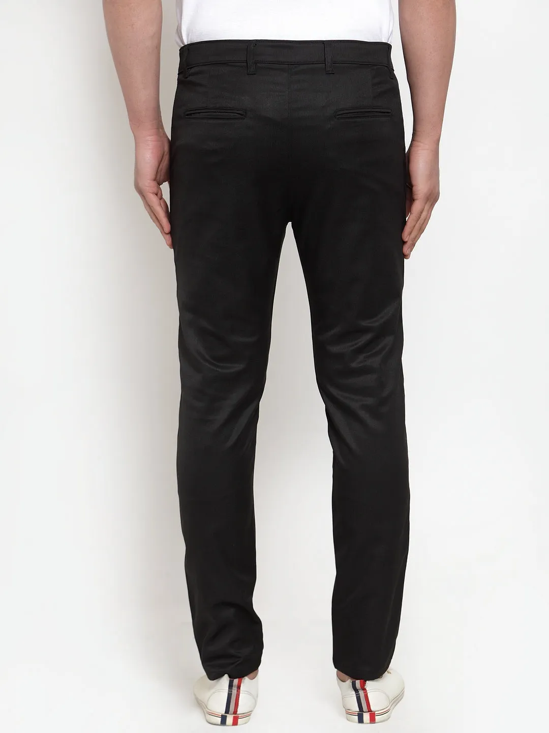 Men's Black Solid Formal Trousers ( FGP 253Black ) - Jainish