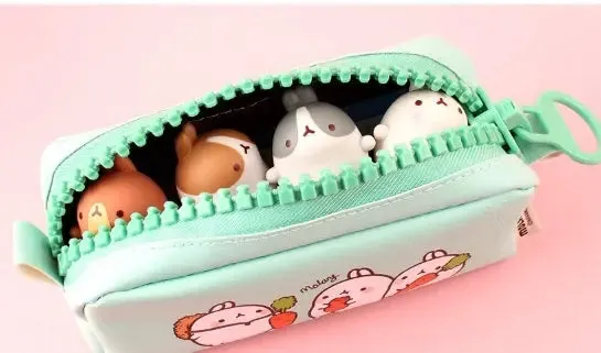 Molang Big Zipper Pencil Case – Kawaii Pastel Edition