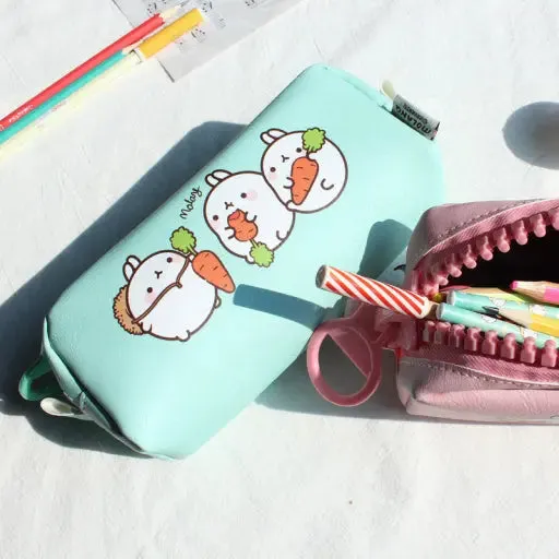 Molang Big Zipper Pencil Case – Kawaii Pastel Edition