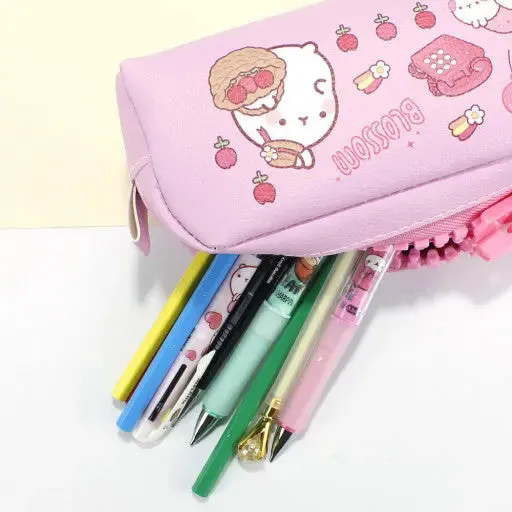 Molang Big Zipper Pencil Case – Kawaii Pastel Edition