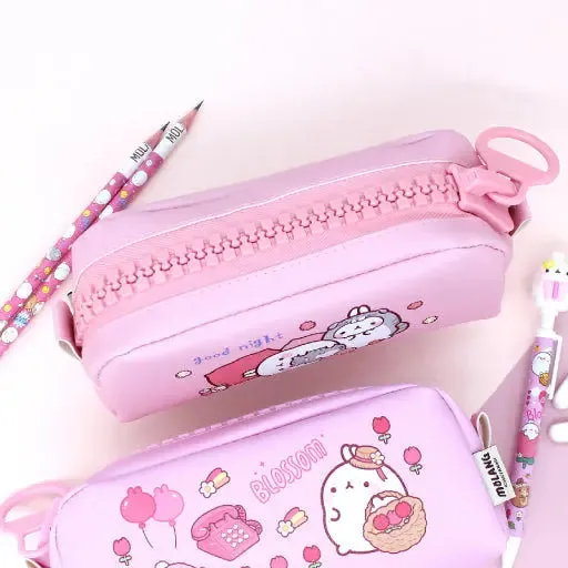 Molang Big Zipper Pencil Case – Kawaii Pastel Edition