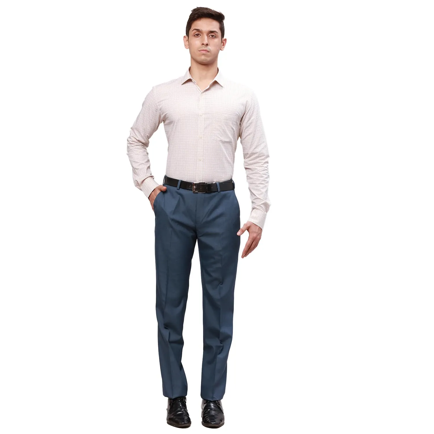 Park Avenue Men's Regular Pants (PMTX07515-G4_Medium Grey