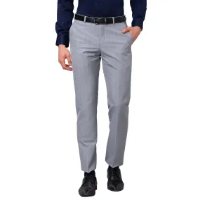 Park Avenue Men's Smart Fit Polyviscose Blend Flat Front Checks Pattern Grey Formal Trouser (Size: 34)-PMTX07553-G4