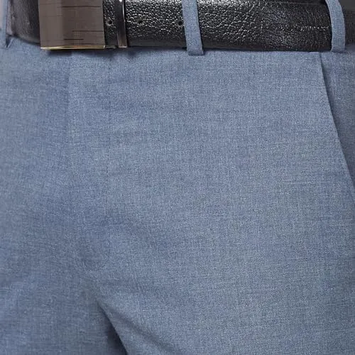 Park Avenue Men's Super Slim Fit Polyester Blend Plain Pattern Flat Front Formal Trouser (Size: 96)-PMTQ07509-G3 Medium Grey