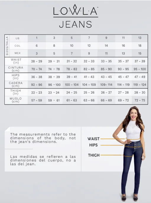 Skinny Colombian Butt Lifting Jeans with Removable Pads Lowla JE217988