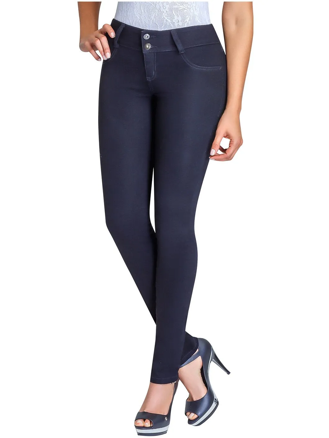 Skinny Colombian Butt Lifting Jeans with Removable Pads Lowla JE217988