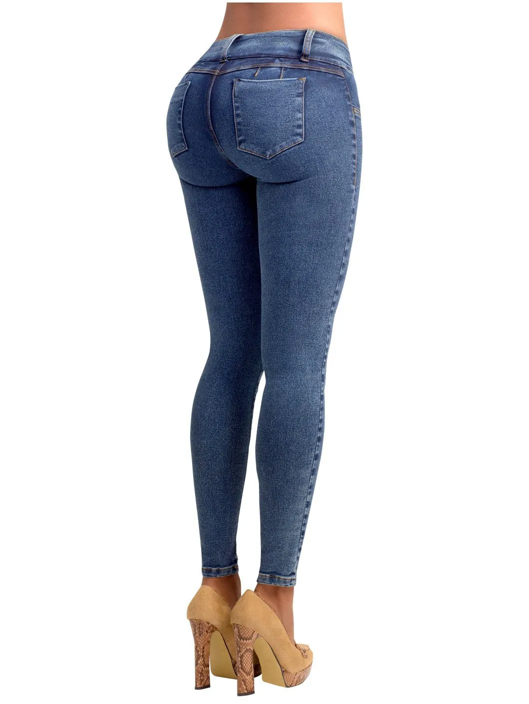 Skinny Colombian Butt Lifting Jeans with Removable Pads Lowla JE217988