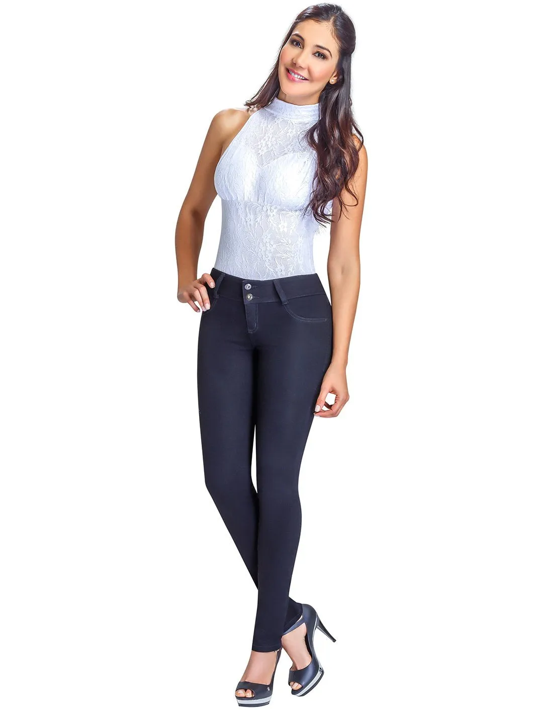 Skinny Colombian Butt Lifting Jeans with Removable Pads Lowla JE217988