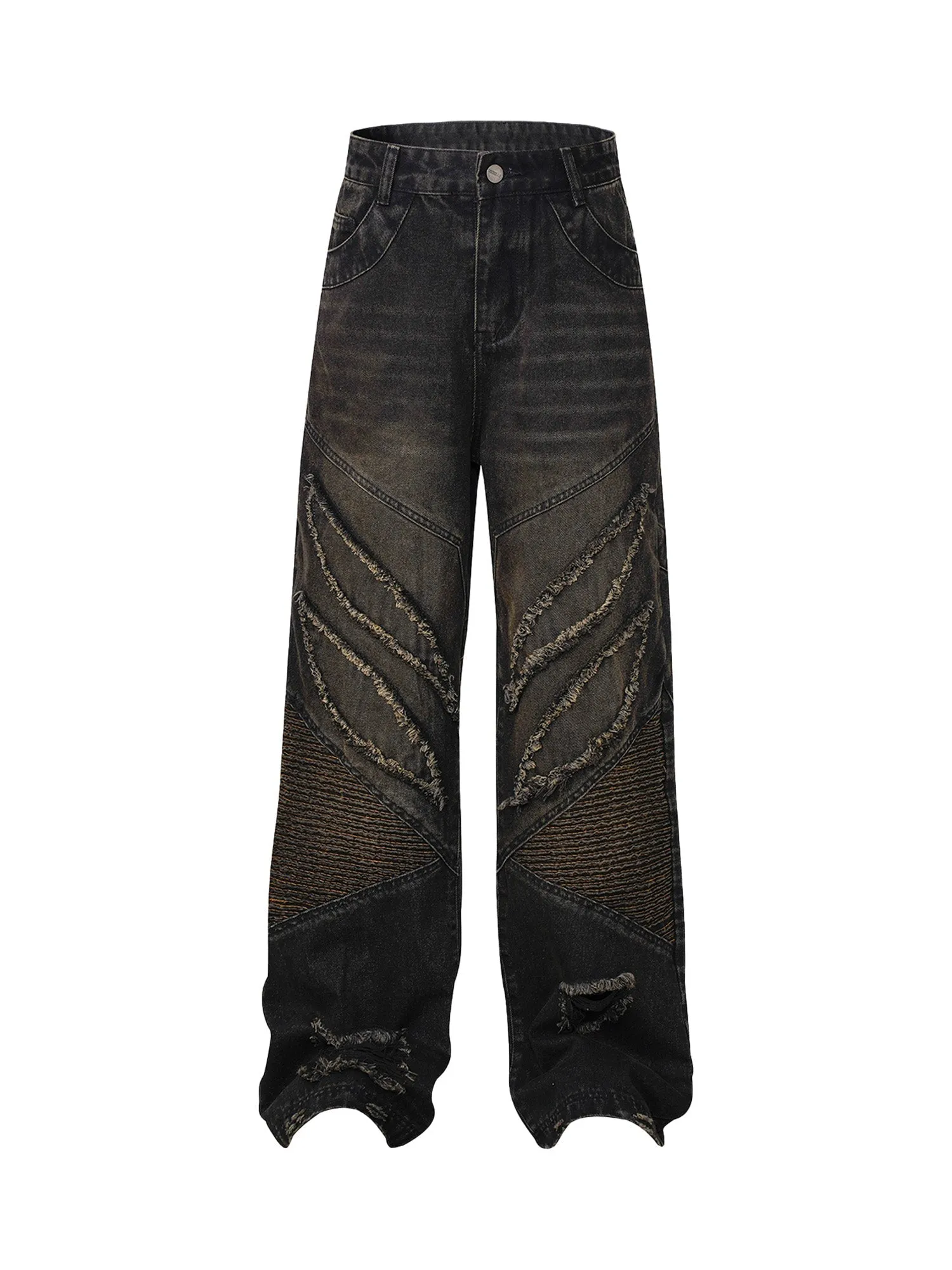 Sneakerhill American High Street Washed Distressed Jeans
