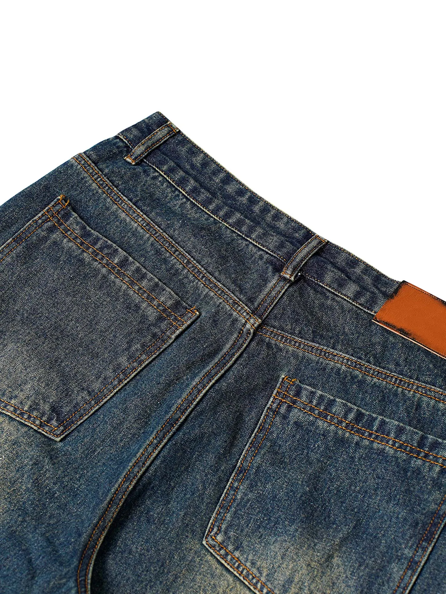 Sneakerhill American High Street Washed Distressed Jeans