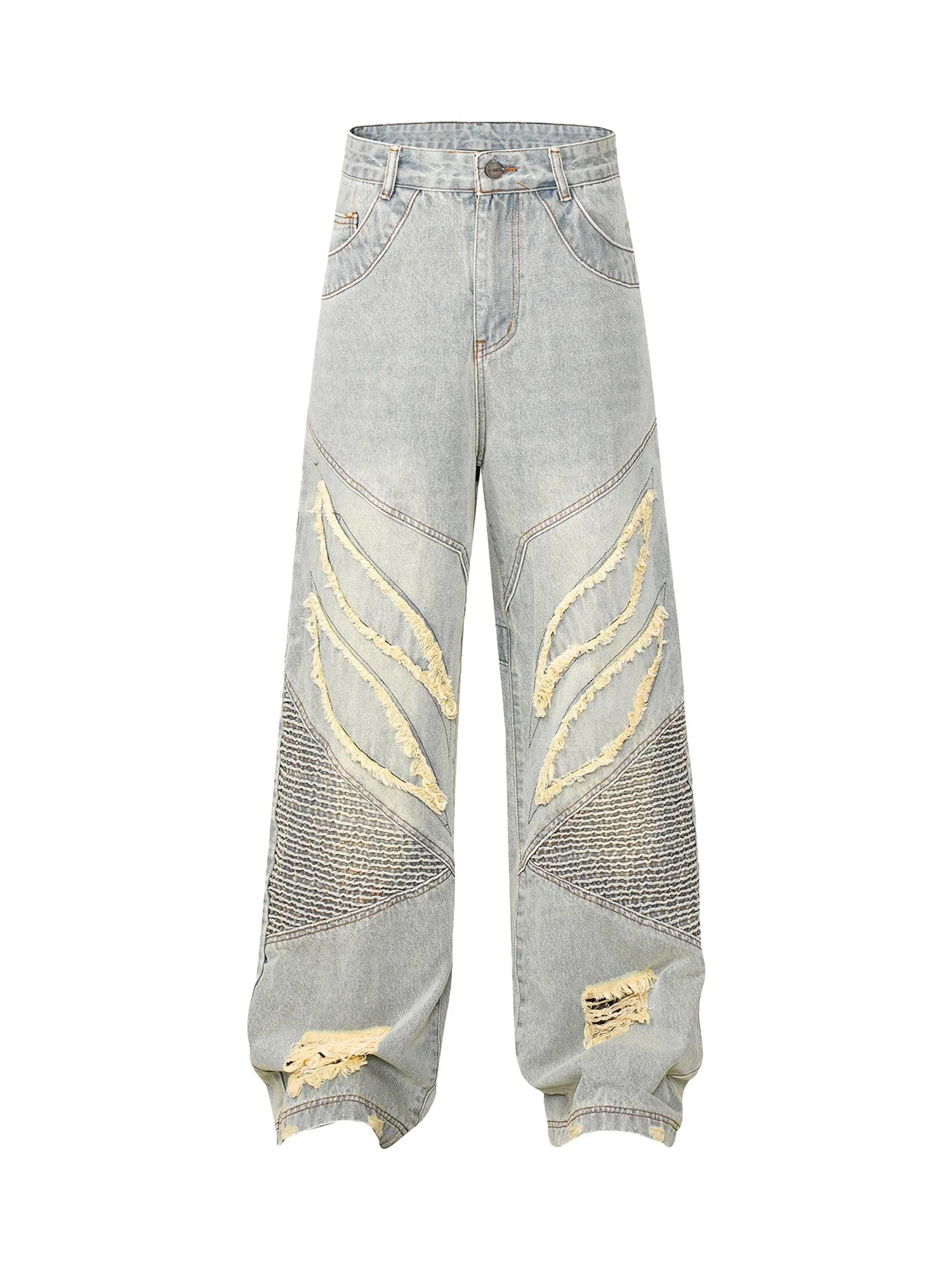Sneakerhill American High Street Washed Distressed Jeans